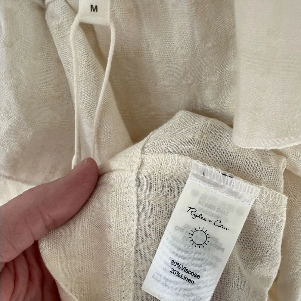 NWT Rylee + Cru Women’s Ruffled Crop Top / Ivory - Picture 3 of 8